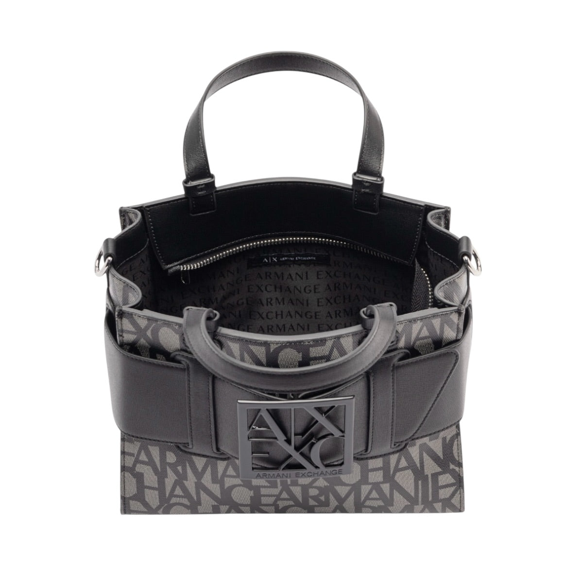 Bolsa Armani Exchange Monogram Shoulder Gris
