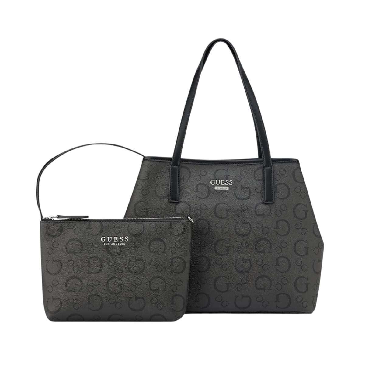 Bolsa de Hombro Guess Gris Mediana con Cosmetiquera