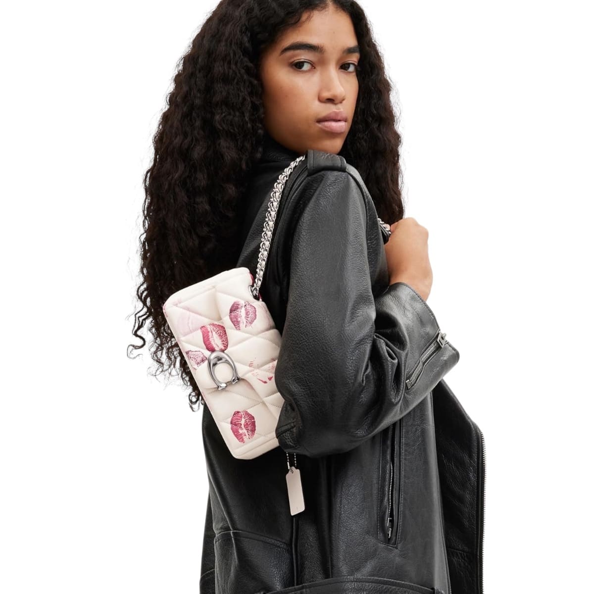 Bolsa Crossbody Coach Mini Tabby Edición Especial Besos Blanca