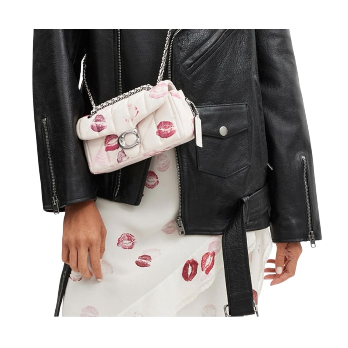 Bolsa Crossbody Coach Mini Tabby Edición Especial Besos Blanca