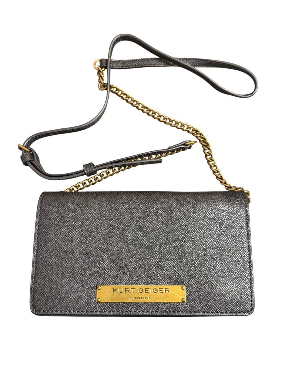Bolsa Crossbody Kurt Geiger Richmond Mini Dorado Con Negro