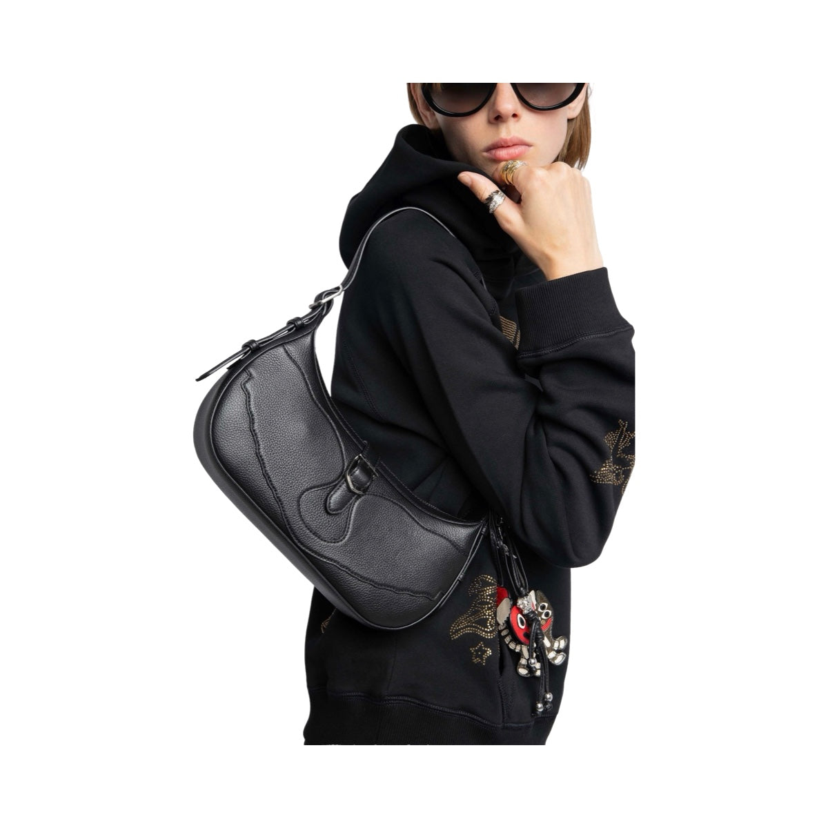 Bolsa Zadig & Voltaire Monnrise Shoulder Negra