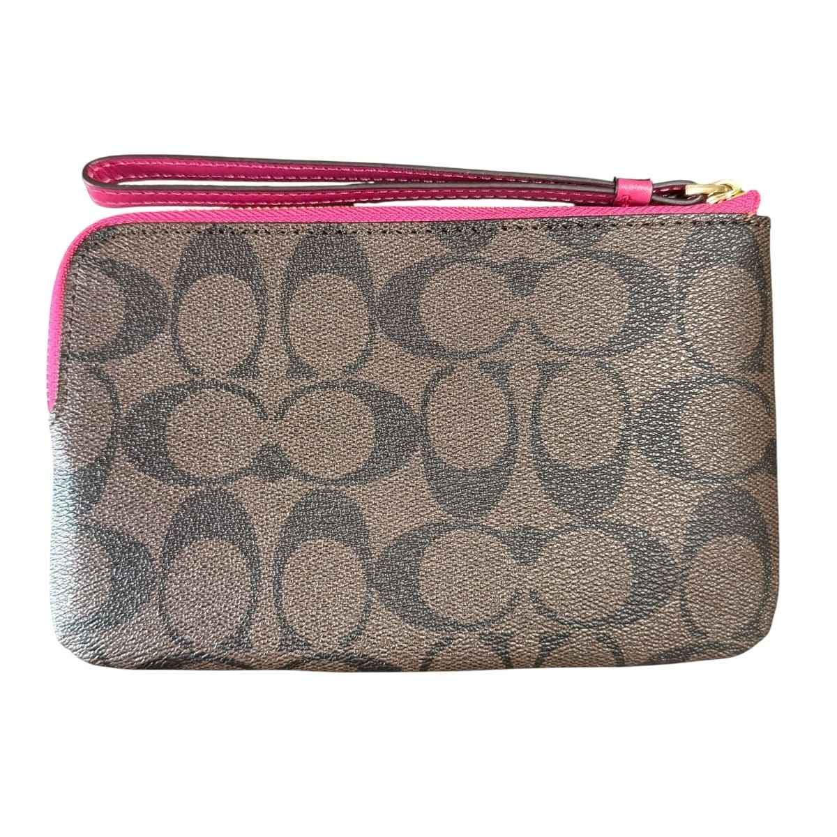 Monedero Coach Corner Zip Café