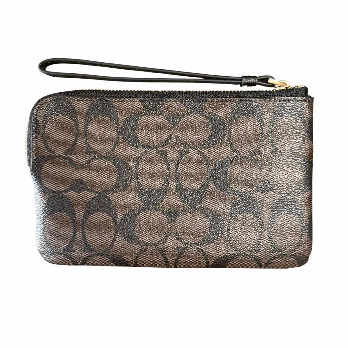 Monedero Coach Corner Zip Café