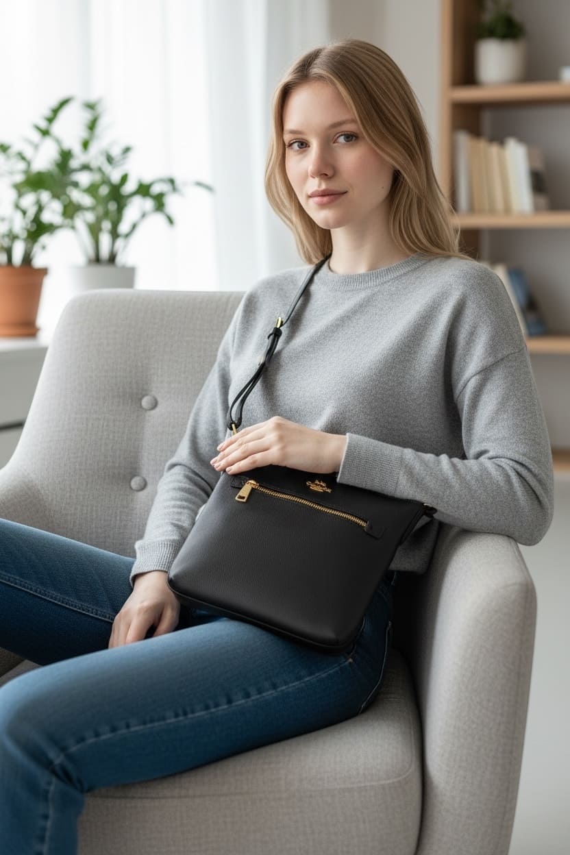 Bolsa Crossbody Coach Rowan Negra