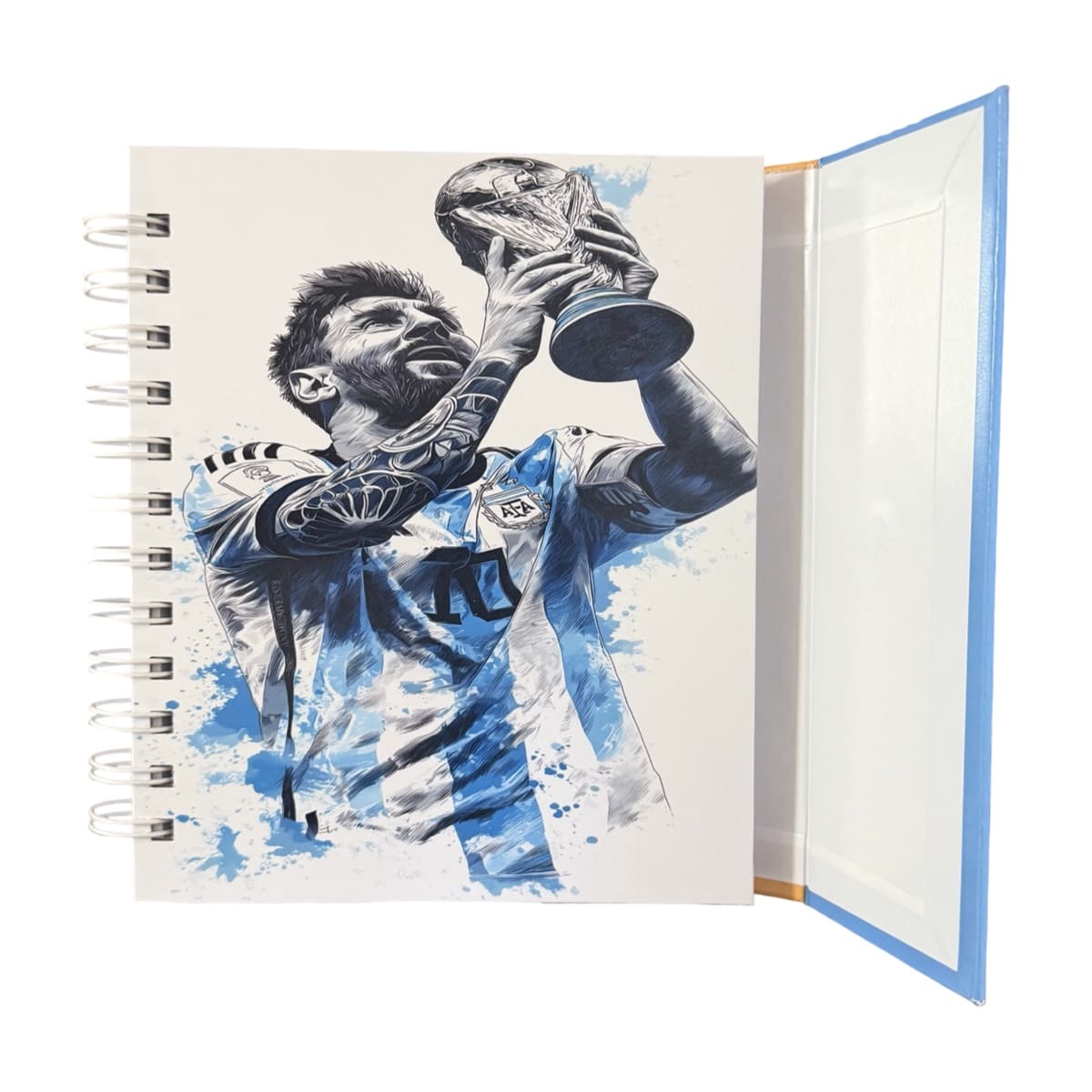 Libreta Tapa Dura Leonel Messi Espiral Lateral