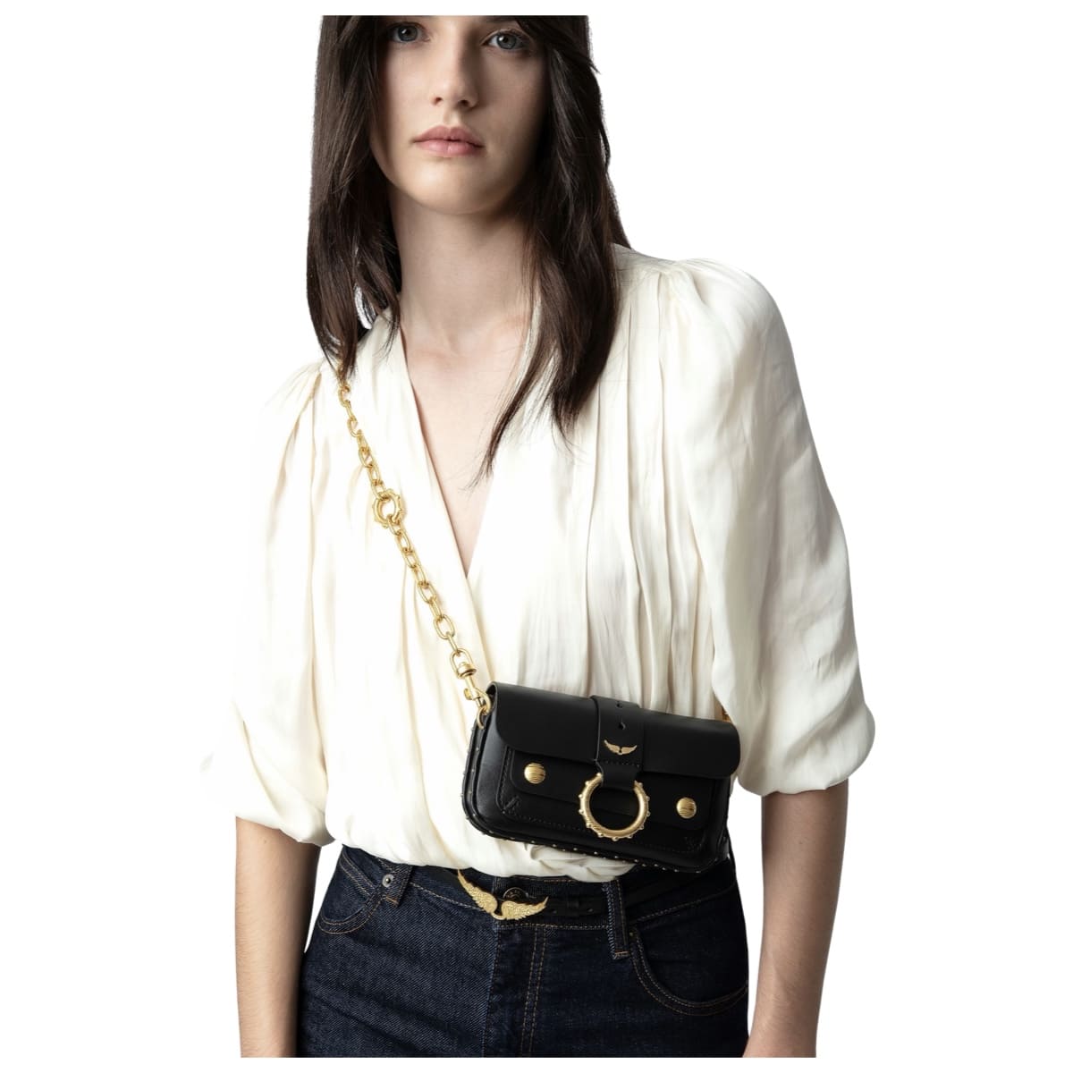 Bolsa Crossbody Mini Zadig Voltaire Kate Wallet Negra