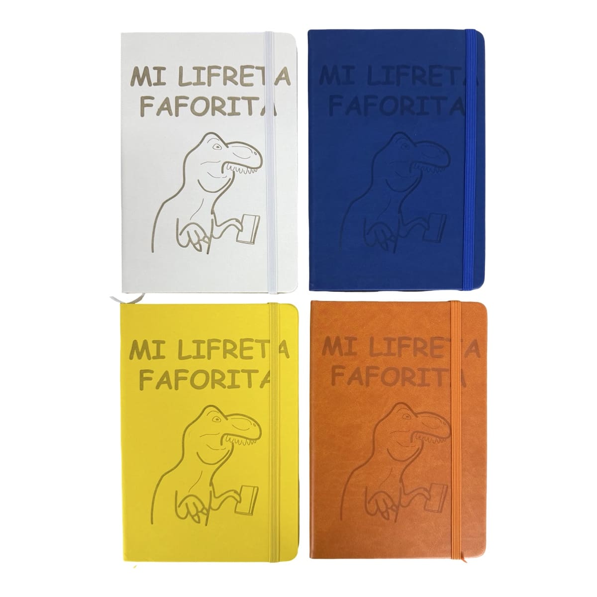 Set 4 Libretas Tapa Dura Dino T Rex