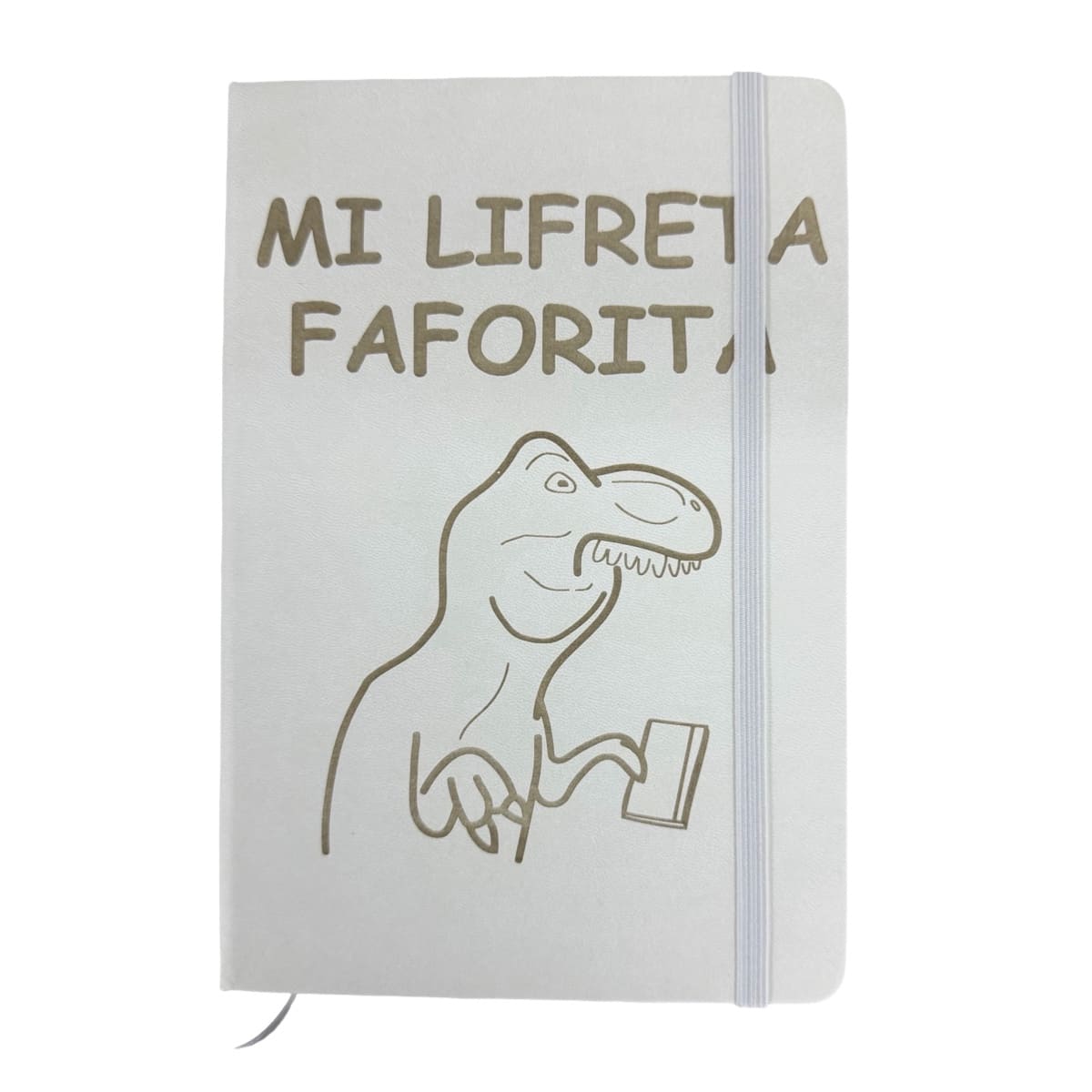 Libreta Tapa Dura Dino T Rex Blanco
