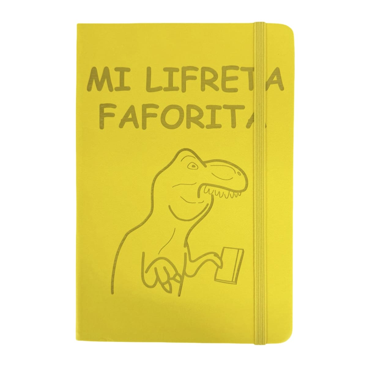 Libreta Tapa Dura Dino T Rex Amarillo 21 cm