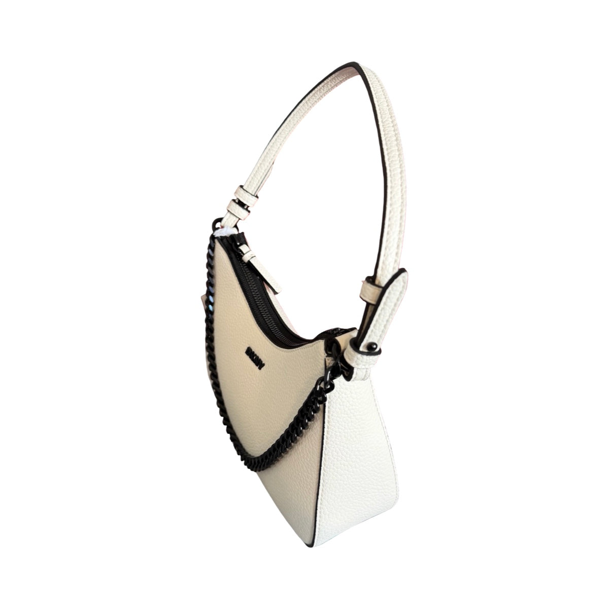 Bolsa Crossbody DKNY Blanca Logo Negro