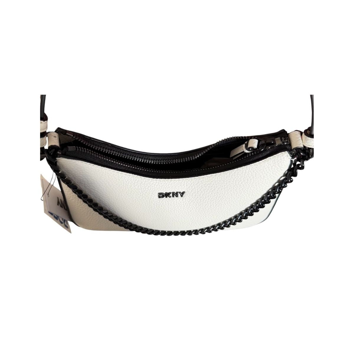 Bolsa Crossbody DKNY Blanca Logo Negro
