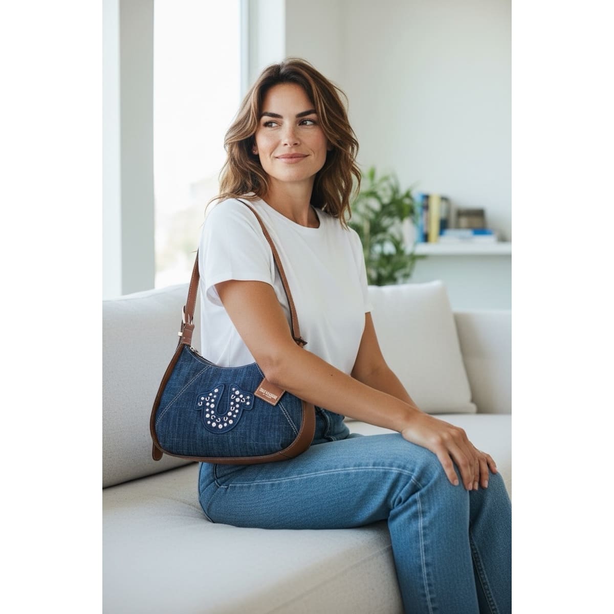 Bolsa Shoulder True Religion Azul