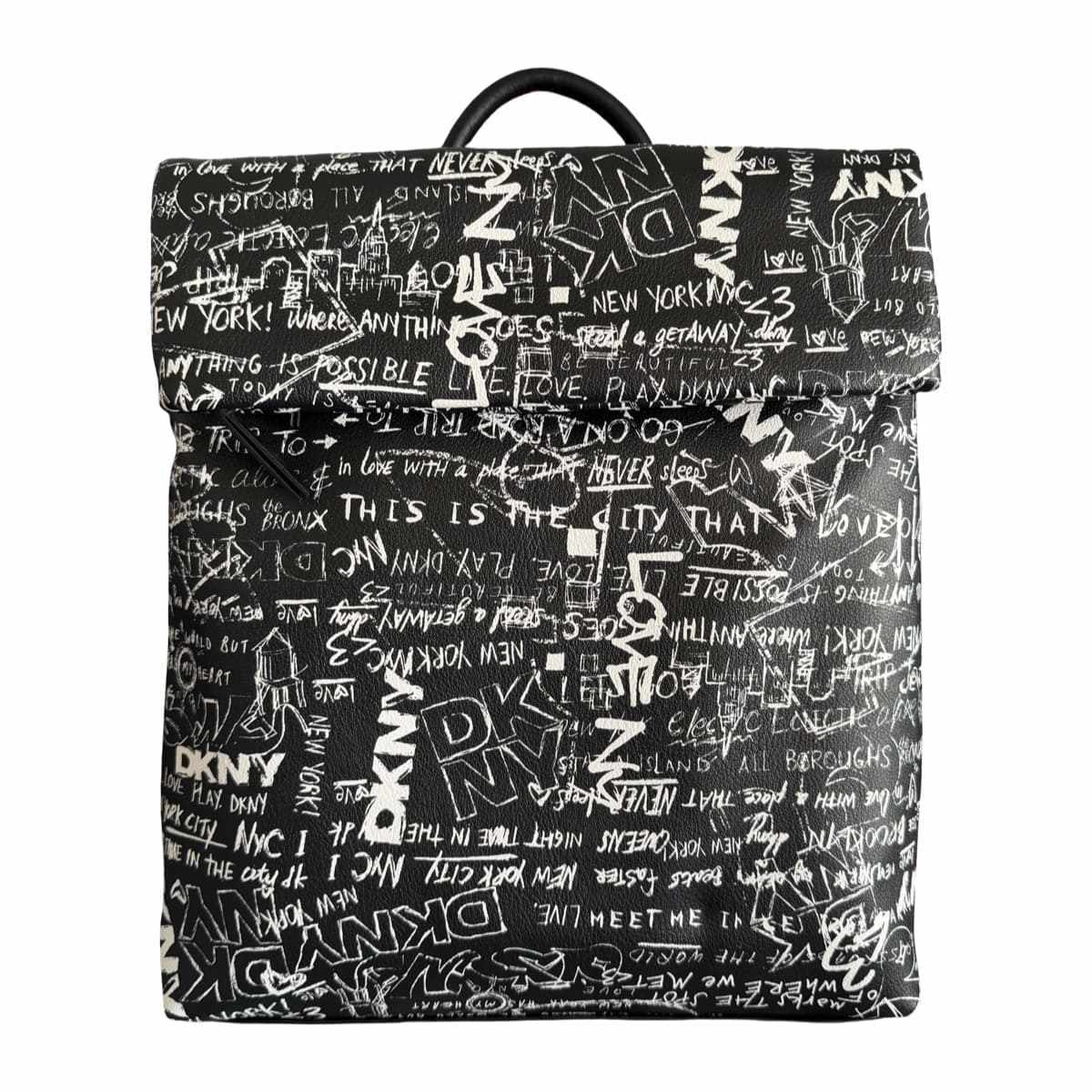 Mochila DKNY Grafiti Negro Logo Blanco