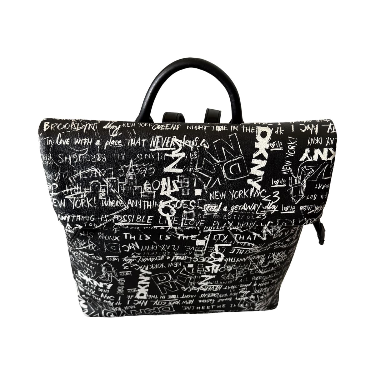 Mochila DKNY Grafiti Negro Logo Blanco