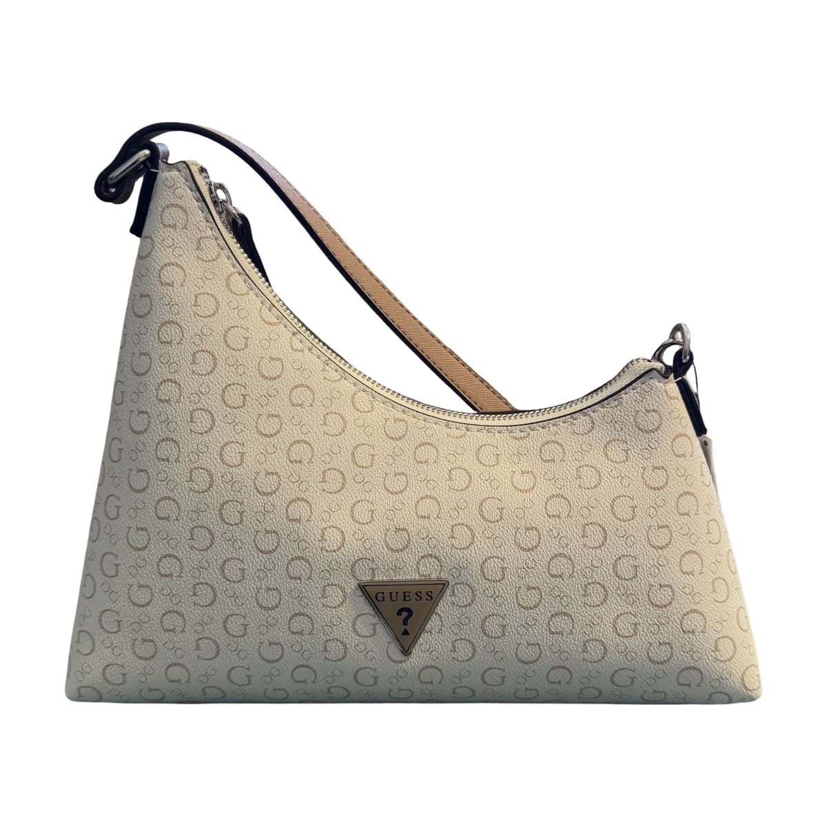 Bolsa Shoulder Guess Blanco Logo Beige