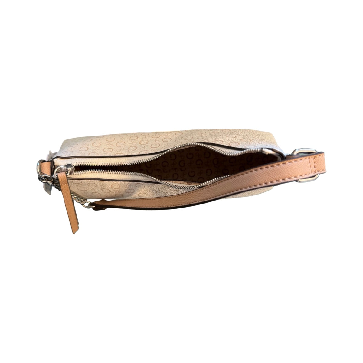 Bolsa Shoulder Guess Blanco Logo Beige