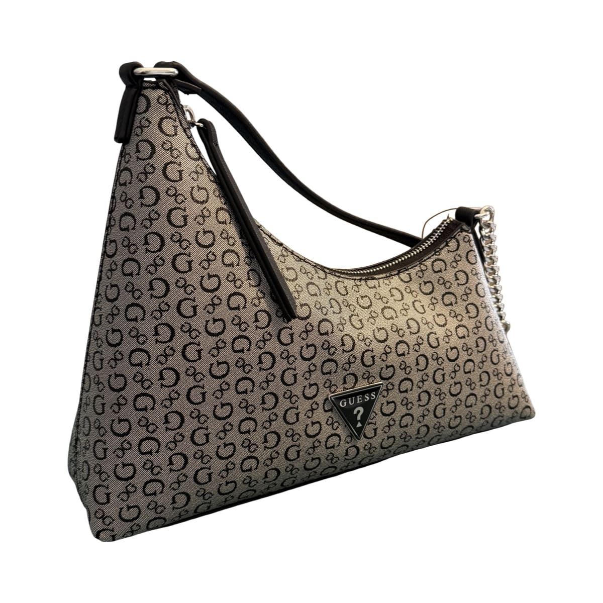 Bolsa Shoulder Guess Gris Logo Negro