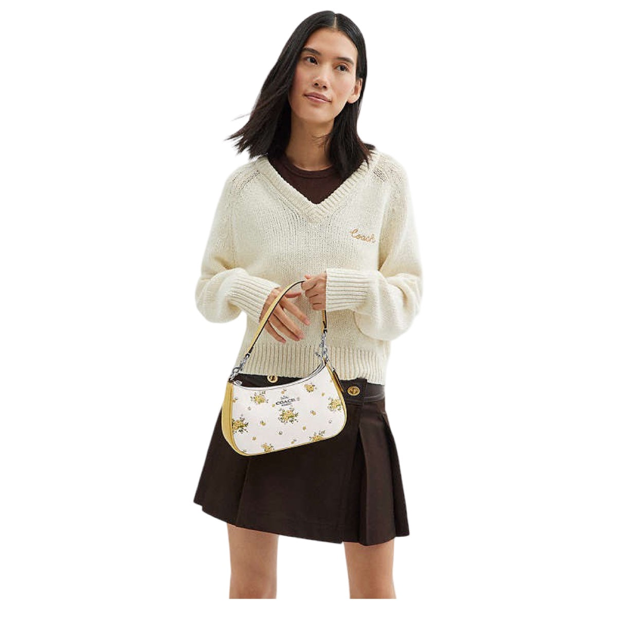 Bolsa Crossbody Coach Teri Flowers Amarillo
