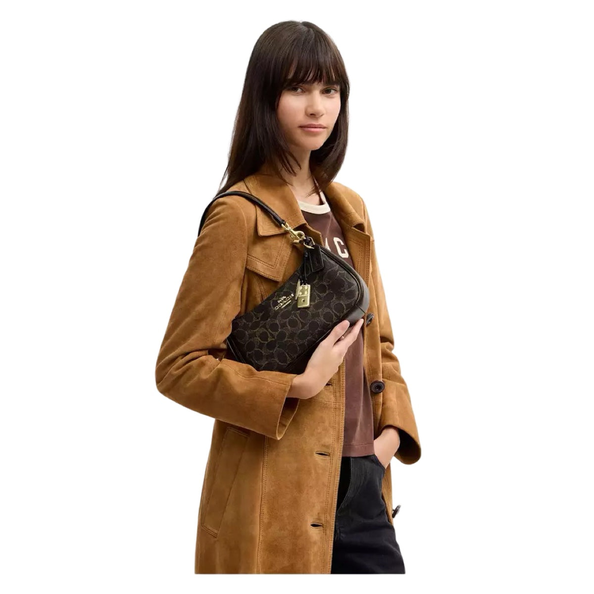 Bolsa Crossbody Coach Teri Black Gold Negro