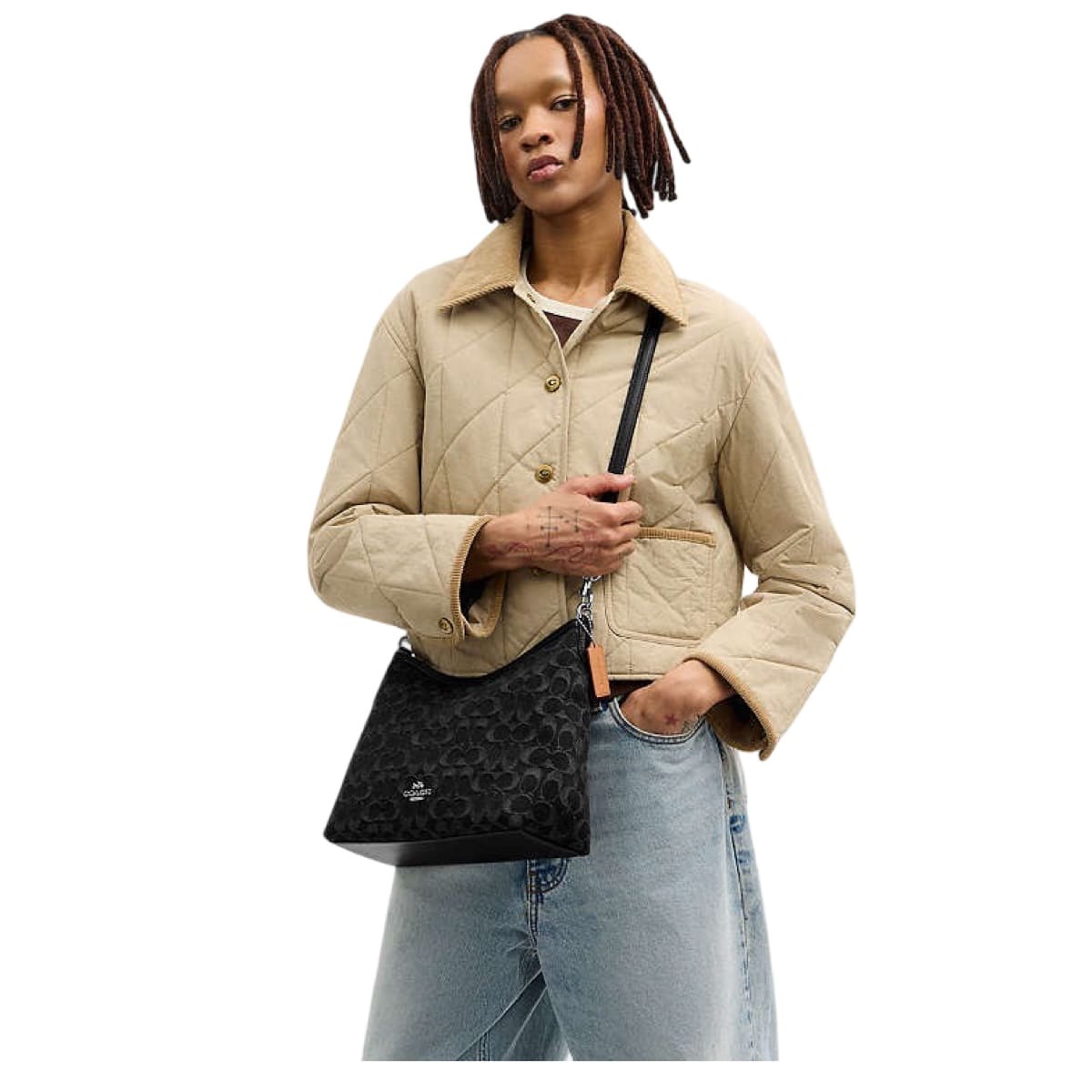 Bolsa Shoulder Laurel Denim Negro