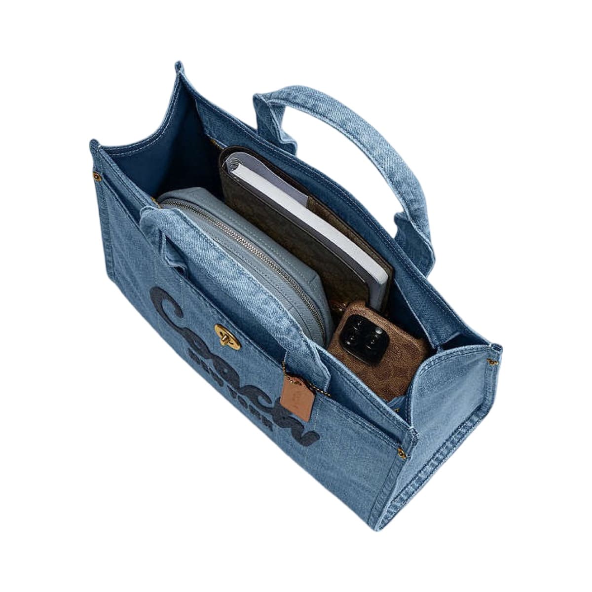 Bolsa Tote Coach Cargo Blue Vaquera Azul