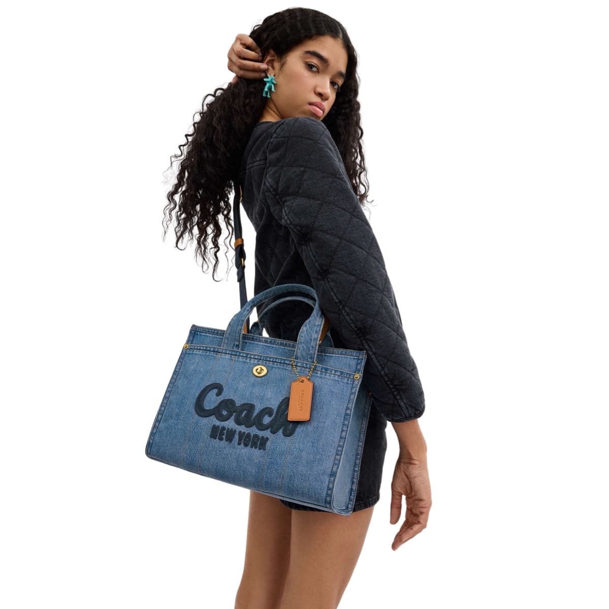 Bolsa Tote Coach Cargo Blue Vaquera Azul