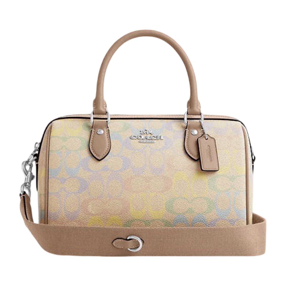Bolsa Satchel Coach Rowan Rosa Claro Monogram