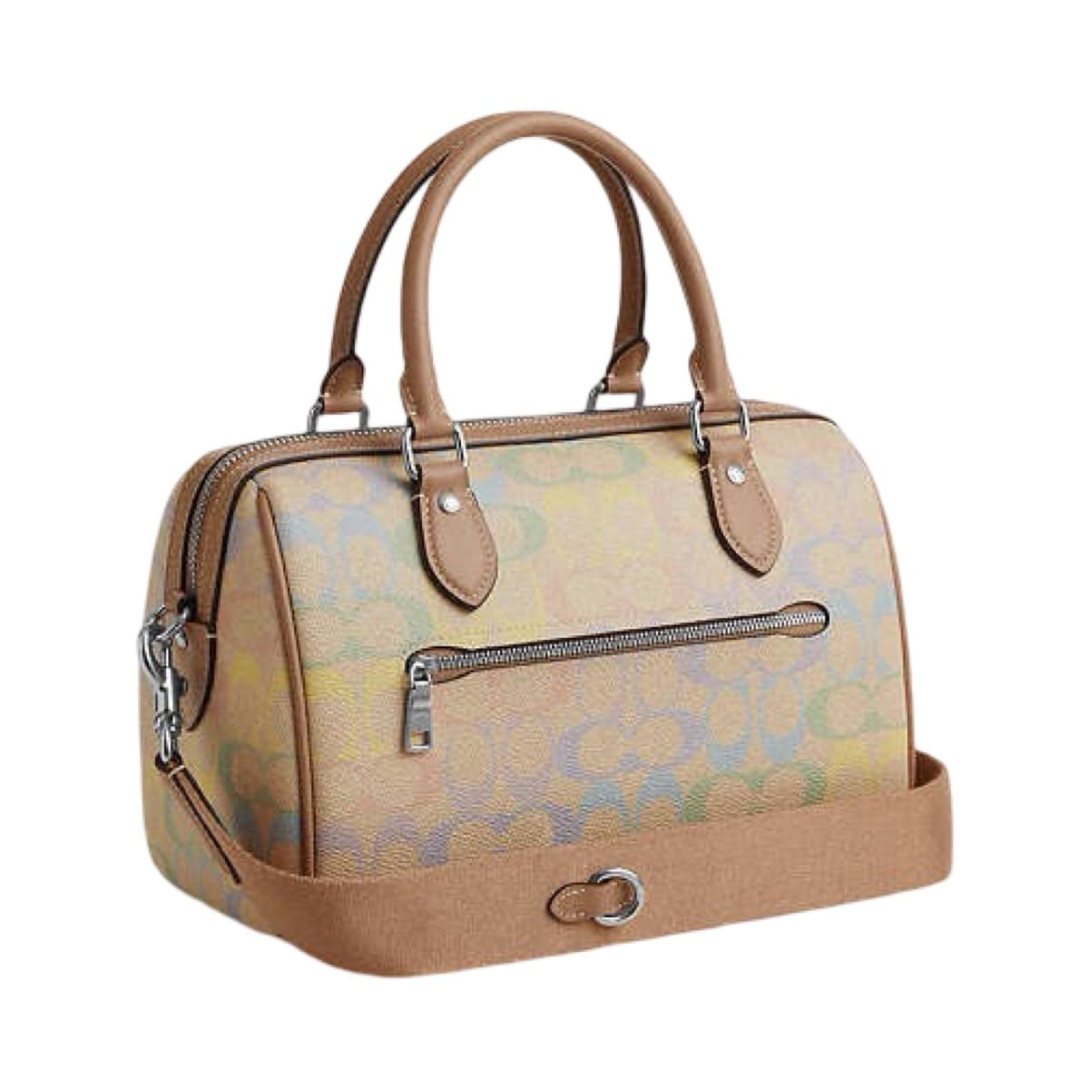 Bolsa Satchel Coach Rowan Rosa Claro Monogram