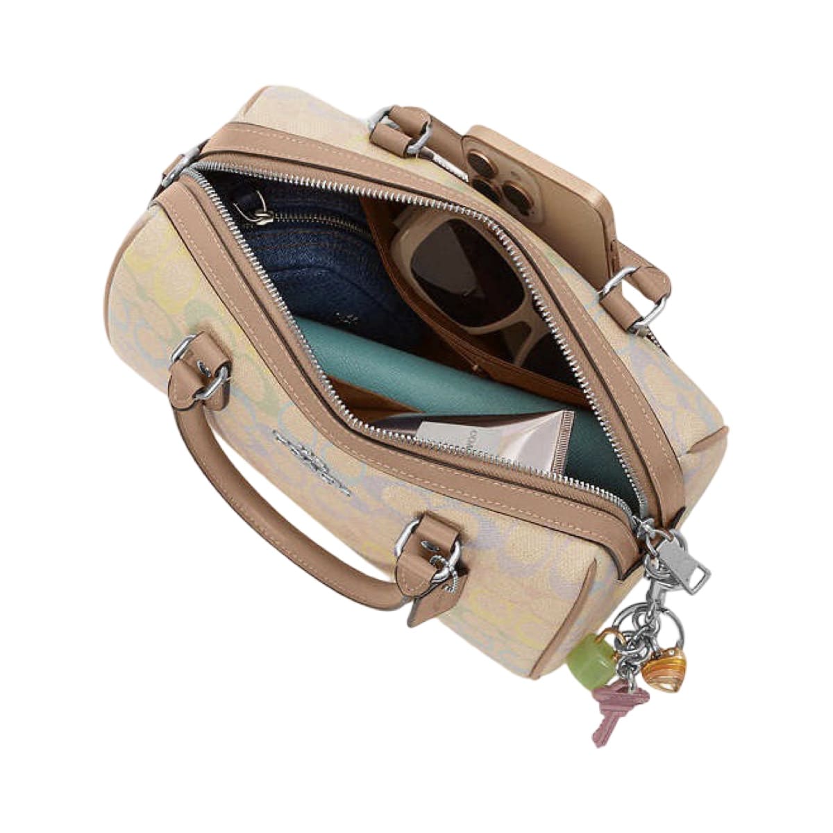 Bolsa Satchel Coach Rowan Rosa Claro Monogram