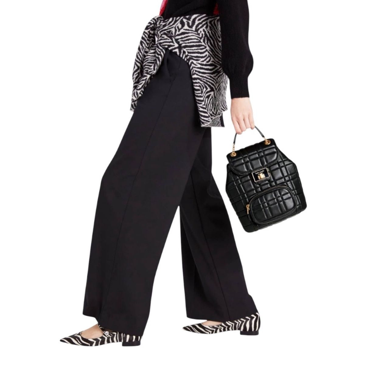 Mochila Pequeña Acolchada Kate Spade Evelyn Color Negro