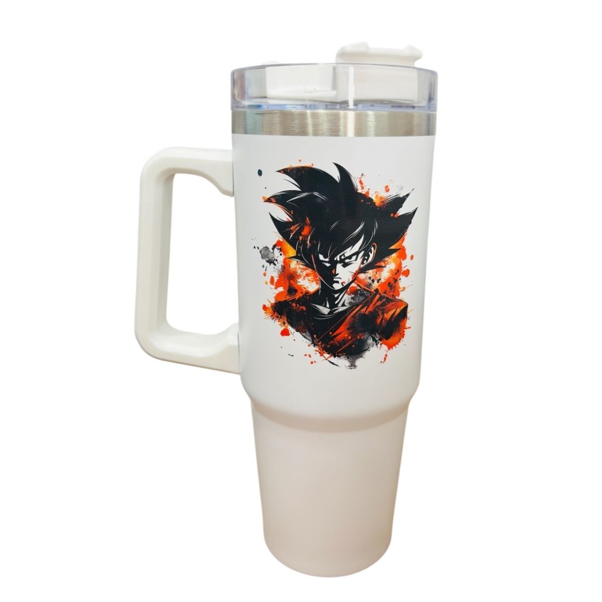 Termo De Acero Inoxidable Macarena Brand Color Blanco Goku 887 Mililitros