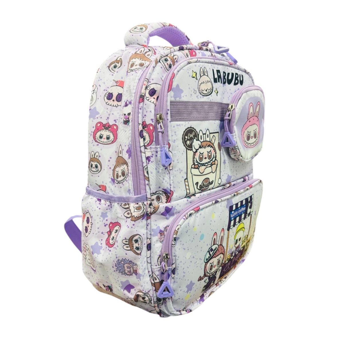 Mochila Escolar Labubu Color Lila