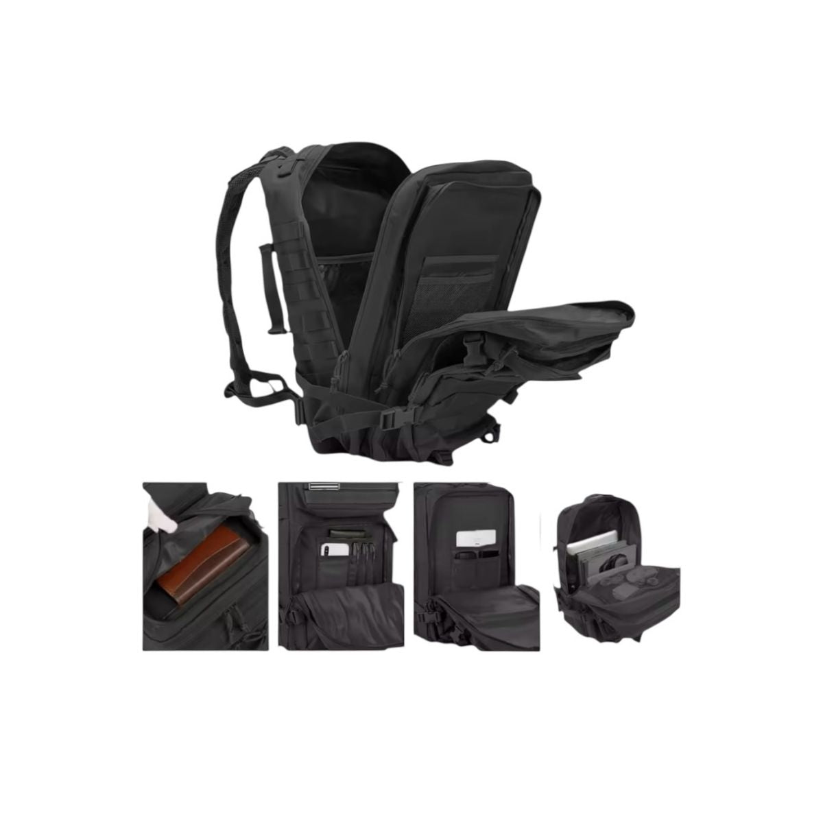 Mochila Gran Capacidad XL Luxo MX Color Negra