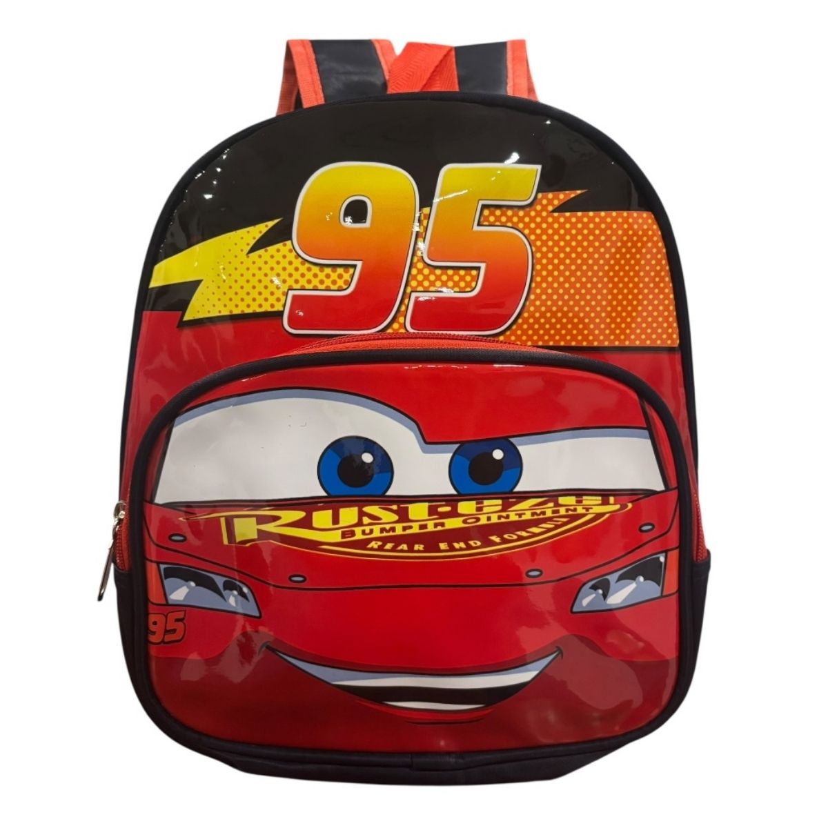 Mochila Mini Infantil Cars Color Negro Con Rojo