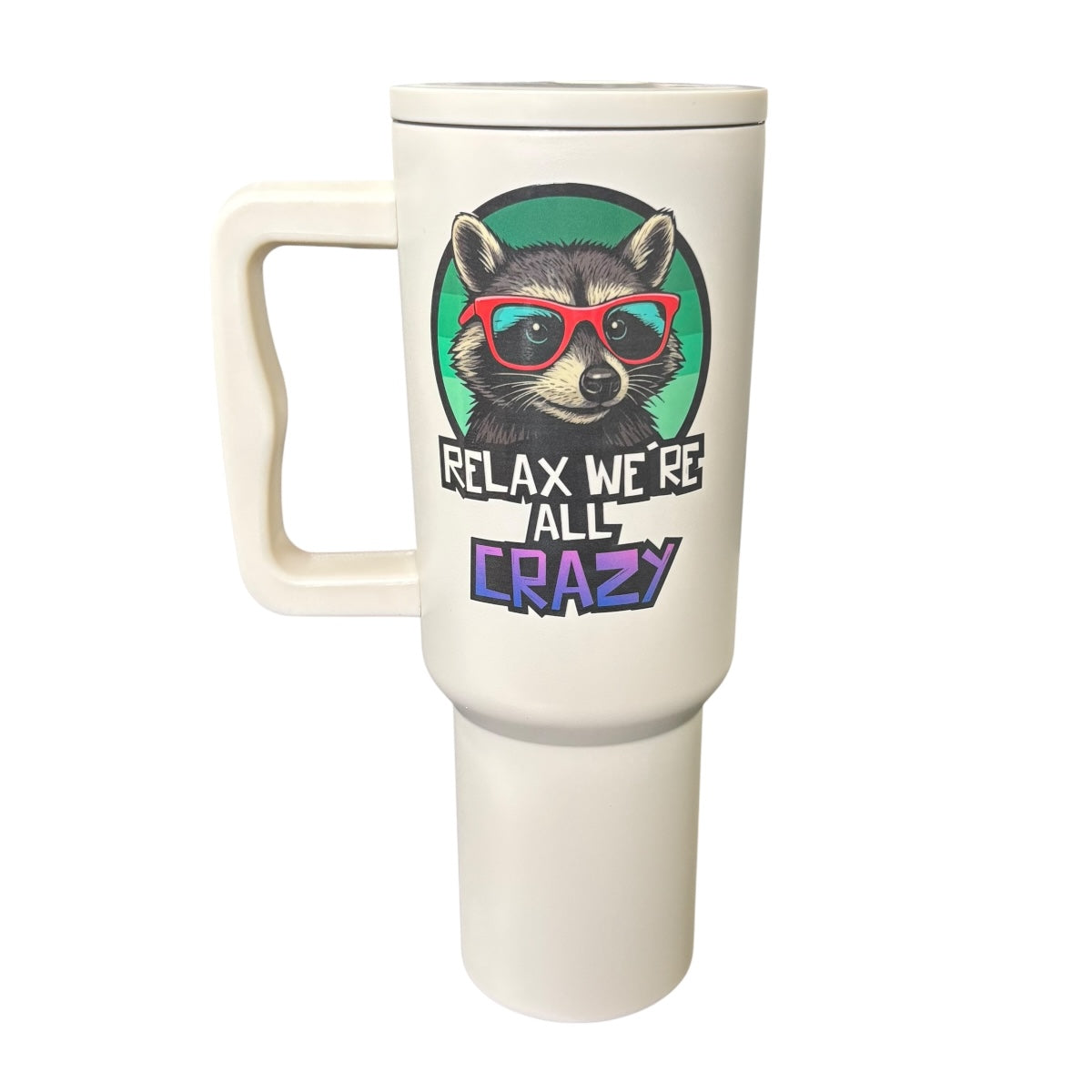 Termo De Acero Inoxidable Blanco Mate Mapache 1.2 Litros