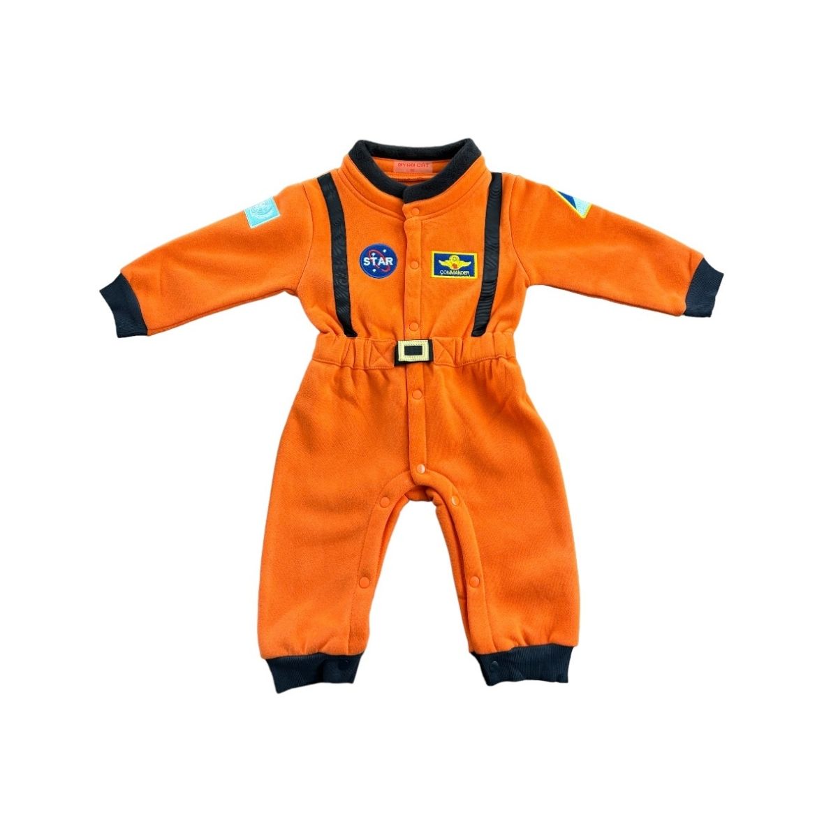 Mameluco Disfraz para bebe de astronauta color naranja, algodon 100%