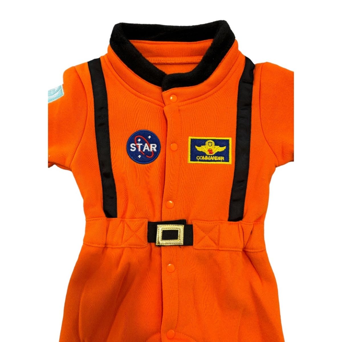 Mameluco Disfraz para bebe de astronauta color naranja, algodon 100%