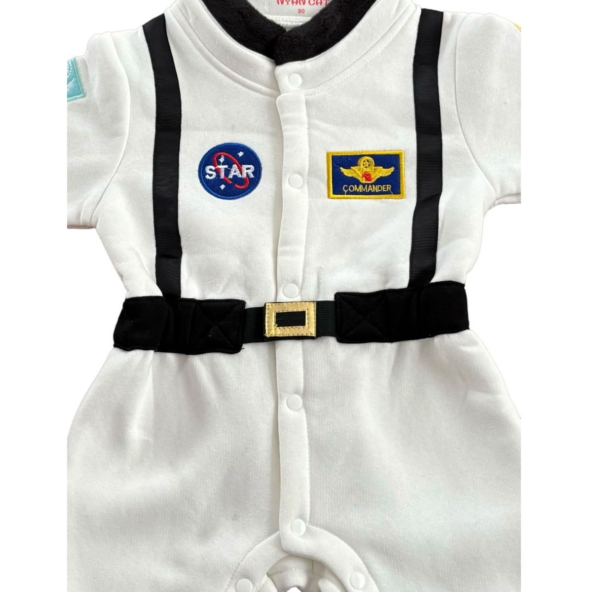 Mameluco Disfraz para bebe de astronauta color blanco, algodon 100%
