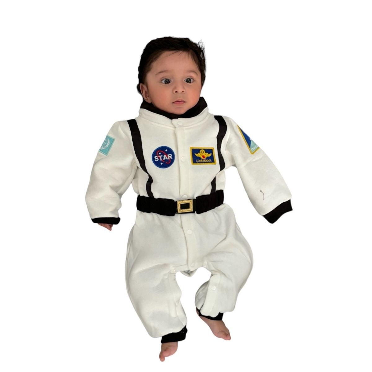 Mameluco Disfraz para bebe de astronauta color blanco, algodon 100%