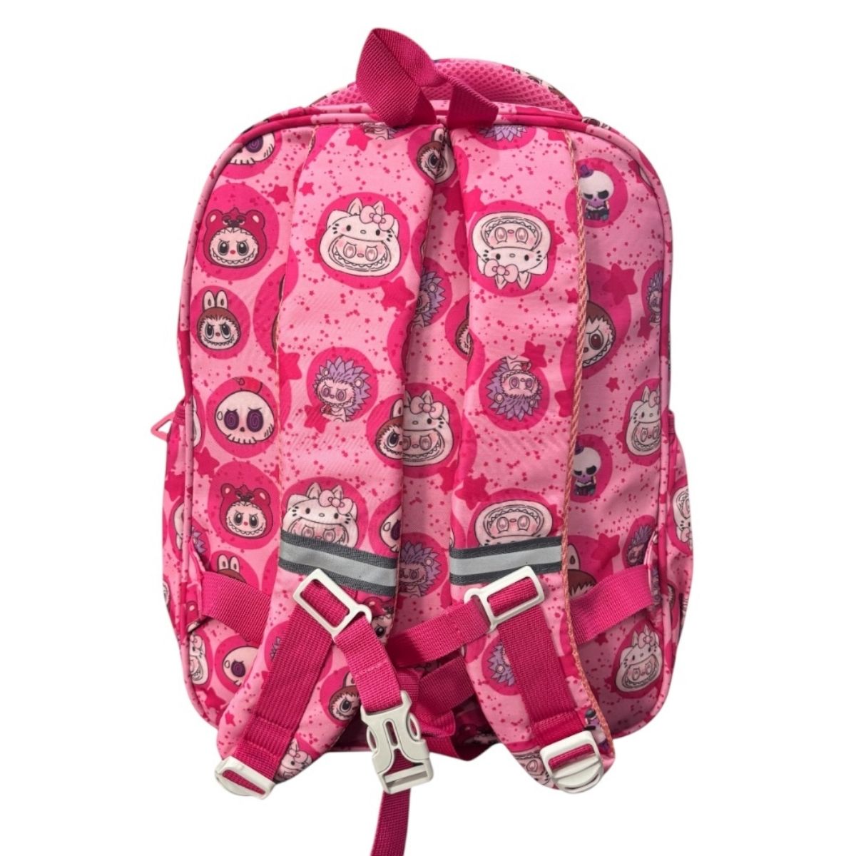 Mochila escolar color rosa de Labubu
