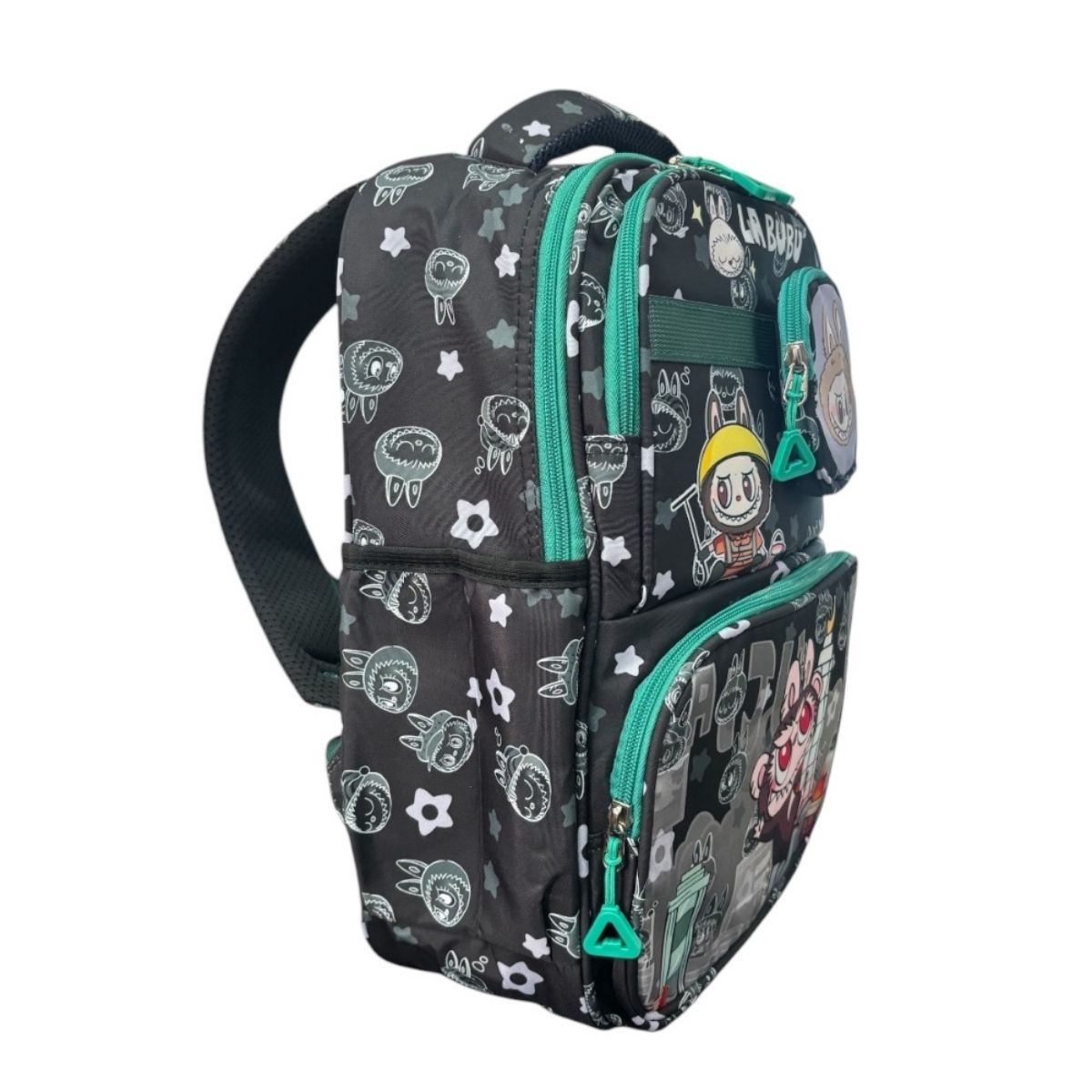 Mochila escolar color negro de Labubu