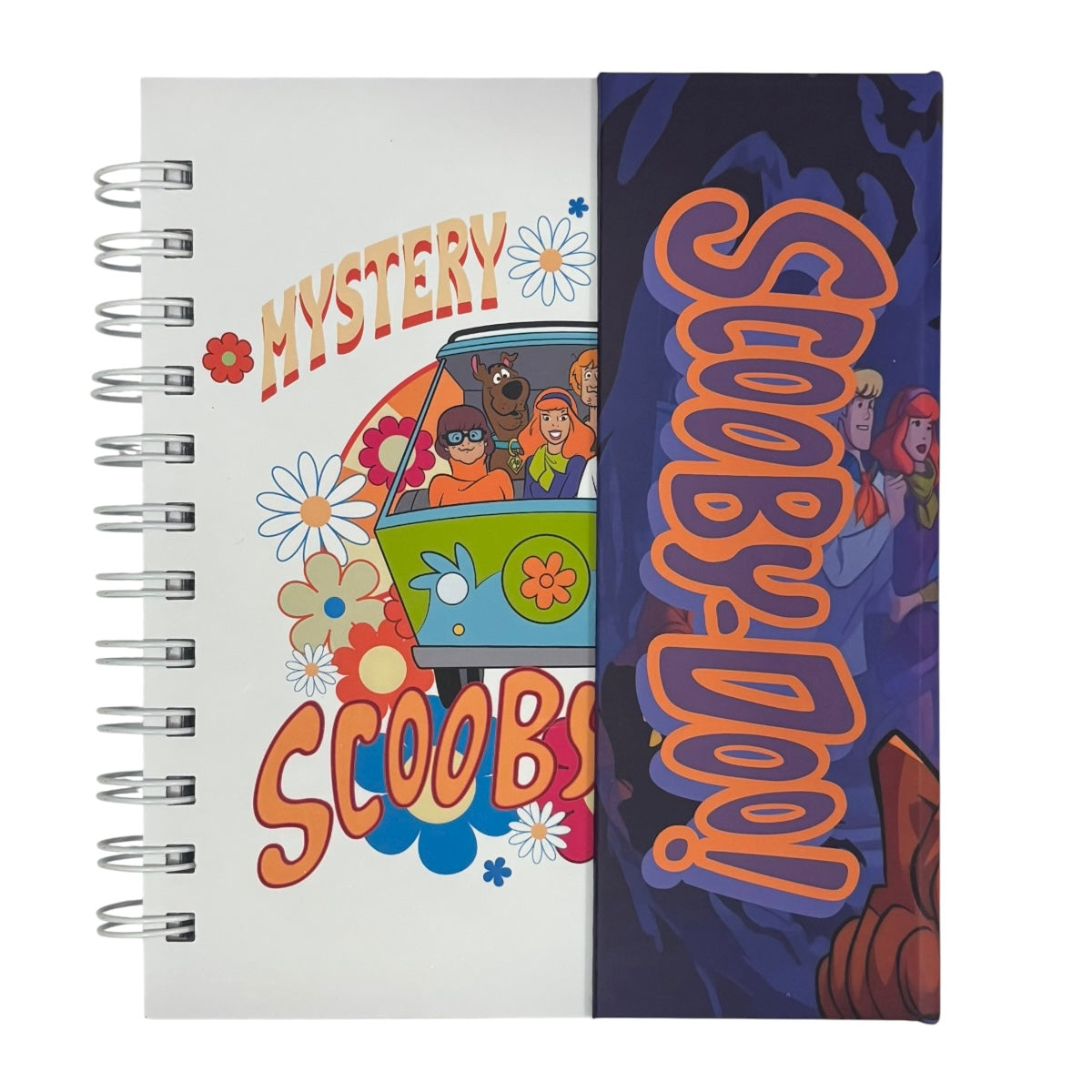 Libreta de tapa dura laminado liso con espiral metálico en la lateral con solapa protectora, Scooby Doo