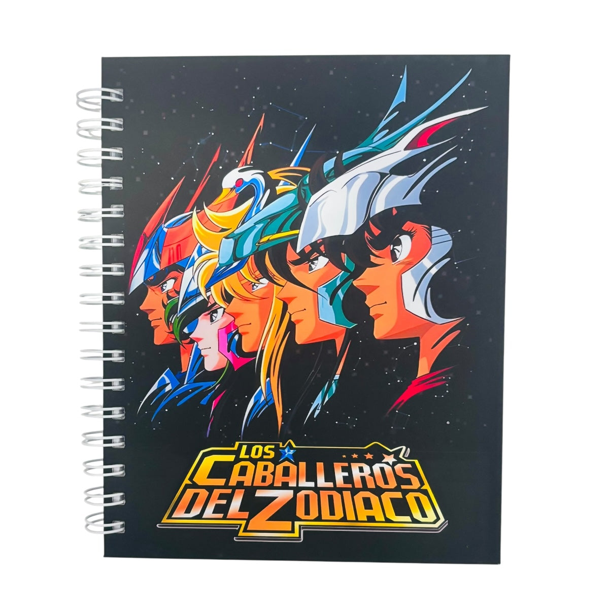 Libreta estilo francés de tapa dura laminado soft touch con espiral metálico, El Caballeros del Zodiaco