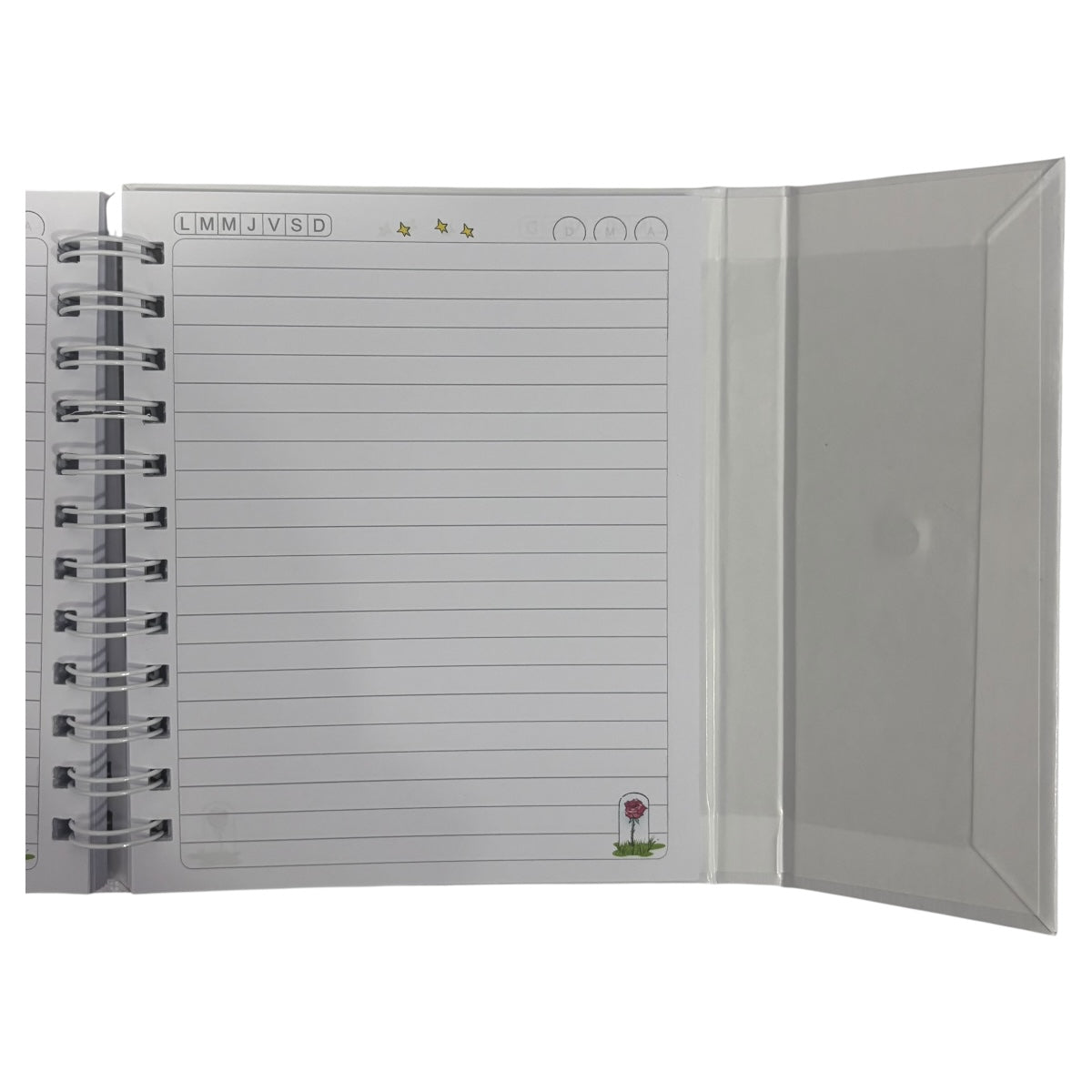 Libreta estilo francés de tapa dura laminado liso con espiral metálico El Principito