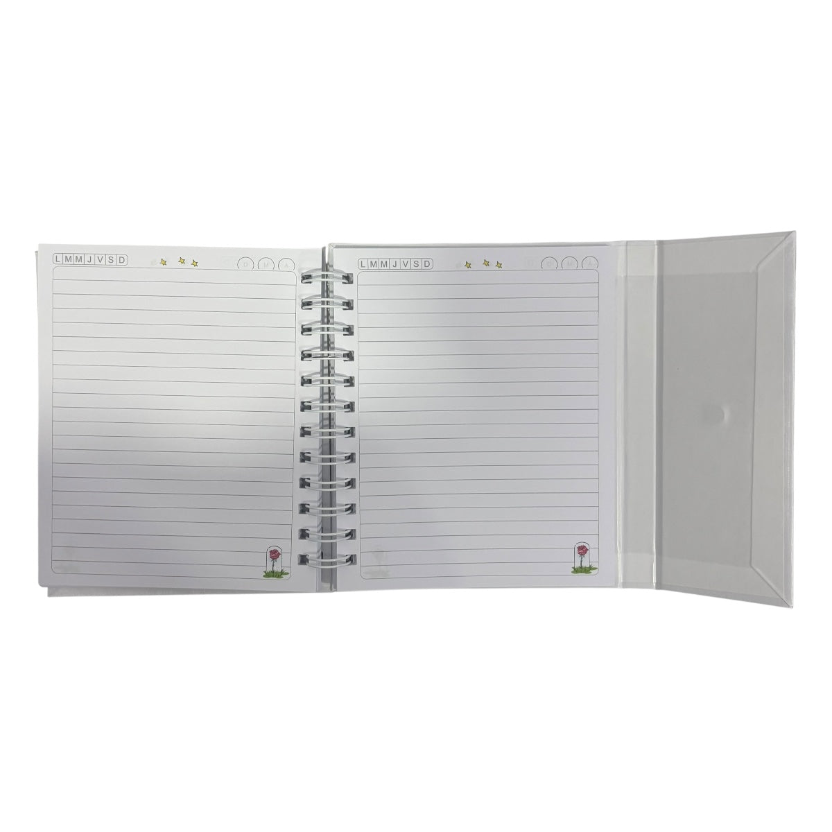 Libreta estilo francés de tapa dura laminado liso con espiral metálico El Principito