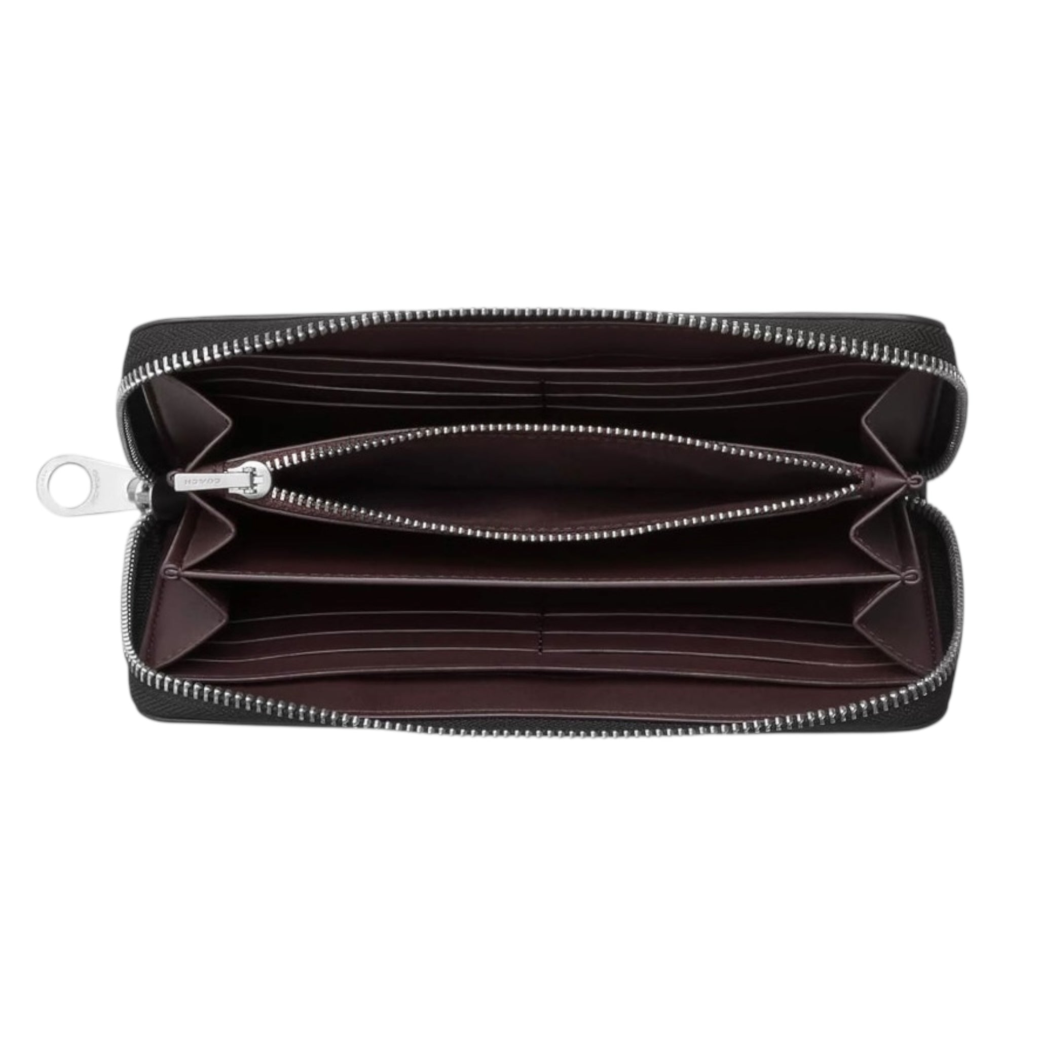 Cartera COACH Color Negro Con Flores Moradas