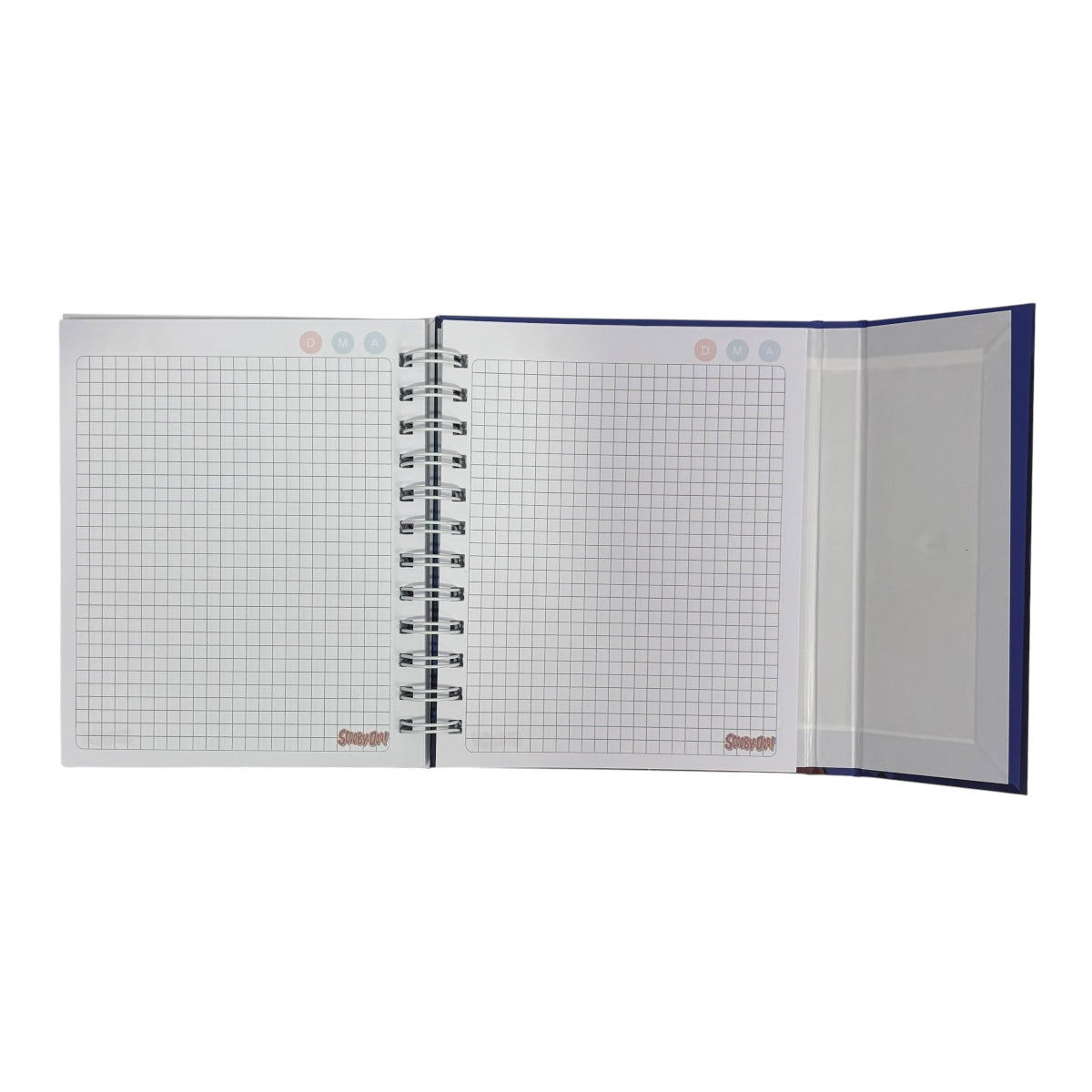 Libreta de tapa dura laminado liso con espiral metálico en la lateral con solapa protectora, Scooby Doo