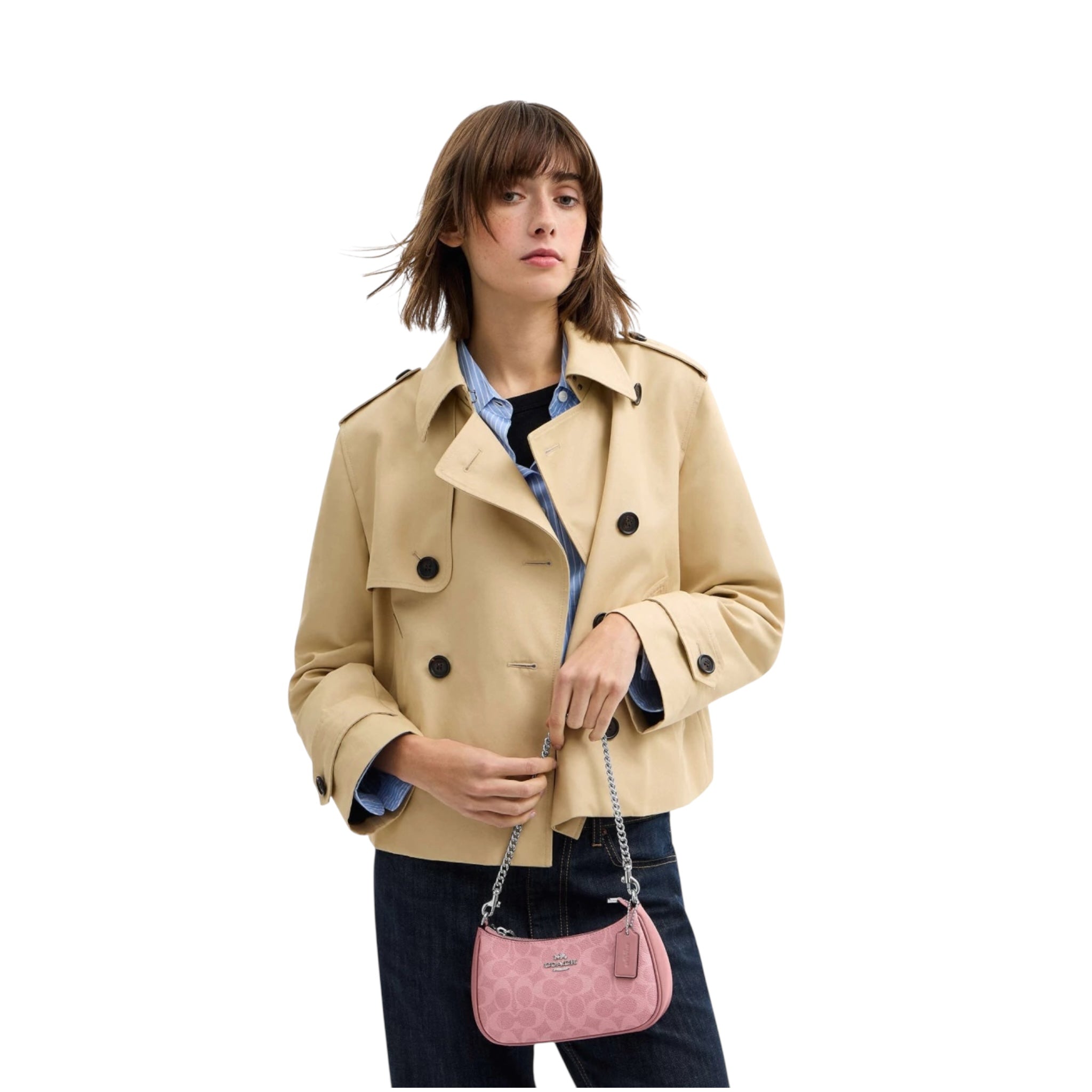 Bolsa Crossbody COACH Teri Color Rosa Liso