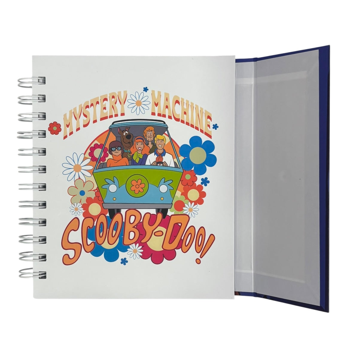 Libreta de tapa dura laminado liso con espiral metálico en la lateral con solapa protectora, Scooby Doo